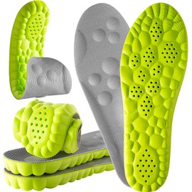 2 Pares Plantillas para Fascitis Plantar, Plantilla Ortopédicas para Mujer y Hombre, Plantilla para Zapatos con Apoyo de Arco, Plantilla Memory Foam Antifatiga, Aliviar el Dolor de Pies (Verde 25.5-28)