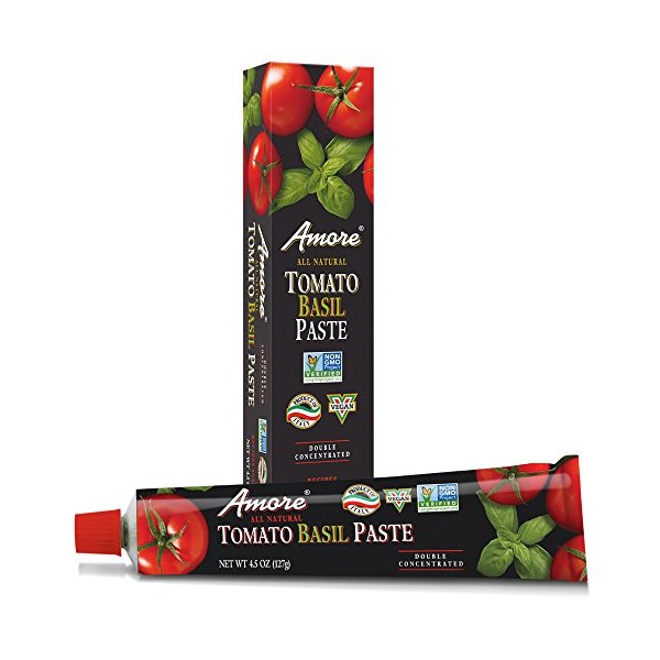 Amore Basil Tomato Paste, 4.5 Ounce Tube