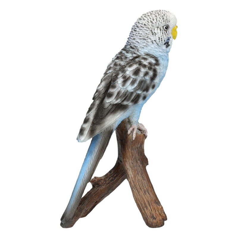 Figuren Shop GmbH Budgie Blue Garden Ornament - Lifelike Bird