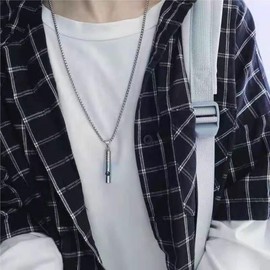 Women's Stainless Steel Silver Whistle Necklace Pendant for Self-Defense Free 6ea