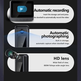 Ring Doorbell with 170° Camera, Video Doorbell Wireless IP65, Camera Doorbell System - 4.3in HD Screen, HiFi Mic, Day/Night Camera