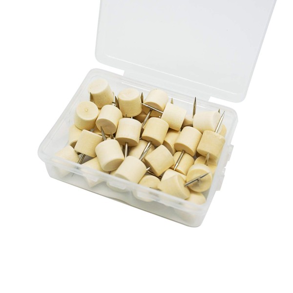 Cork Push Pins Cylinder Shape Push Pins Wooden Head Steel