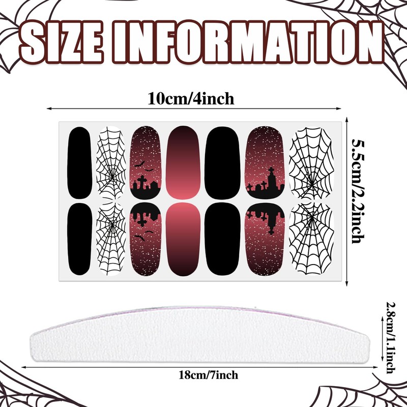 12 Sheets Halloween & Christmas Nail Polish Stickers Full Wraps,