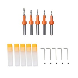 AOMIKITSTU Countersunk Drill Bit Set 10 Pieces, 8 mm Wood Drill, Includes 5 Pieces Step Drill, 5 Pieces Drill Tip, Shaft Countersunk Drill Set for Wood Processing Plastic