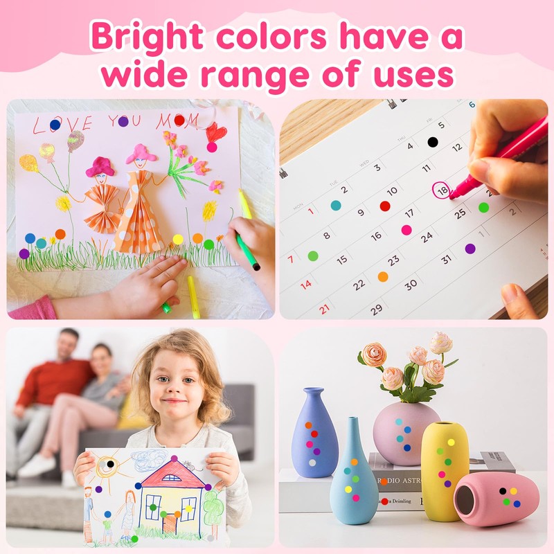 12000 PCS 1/4" Small Round Color Coding Dot Stickers -