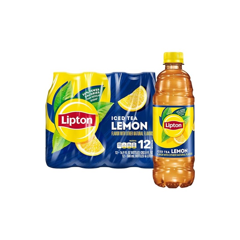 Lipton Iced Tea Lemon, 16.9 Fl Oz Bottles (Pack of