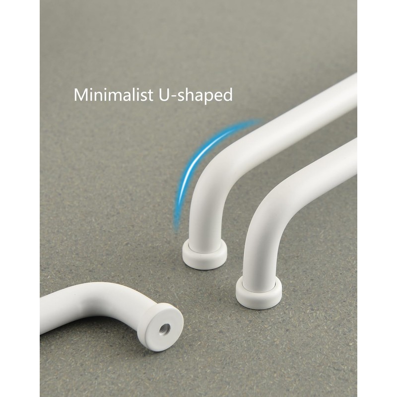funifiti 5 Pack Long Handles for Kitchen Cabinet Modern White