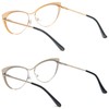 KoKoBin Cat Eye Reading Glasses - 2 Pairs Metal Frame