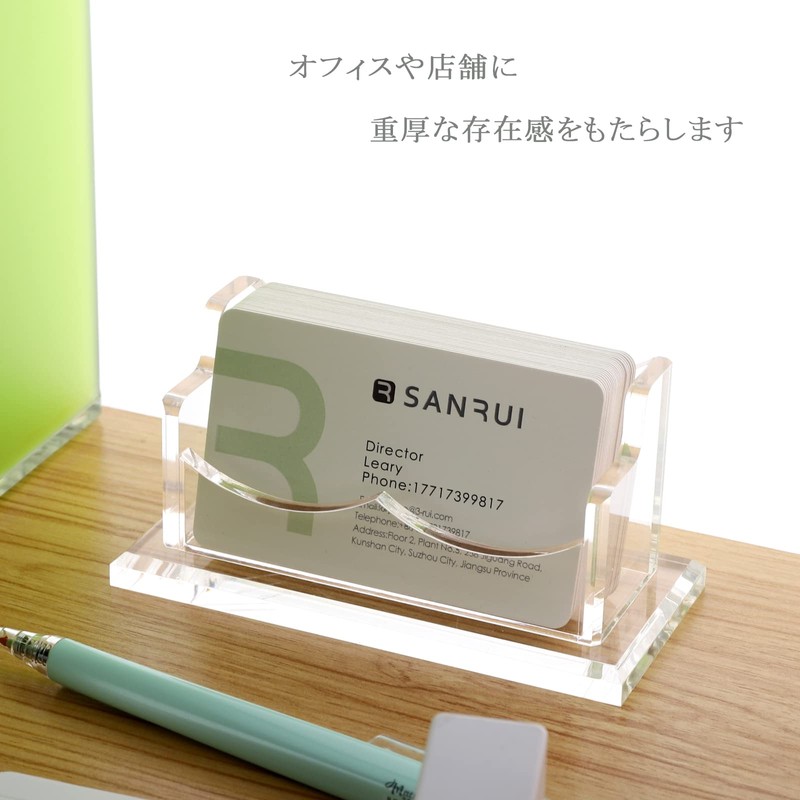 SANRUI Acrylic Business Card Stand Business Card Holder Organizer Box