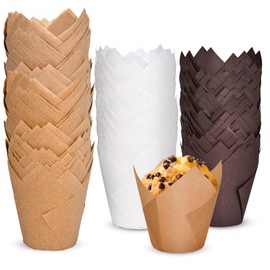 120 Counts Tulip Cupcake Liners for Baking Cups, Food Grade Parchment Paper Muffin Liners Holders, Standard Tulip Cupcake Liners, Greaseproof Cupcake Wrappers for Party, Christmas by Neyimqr (Mix)