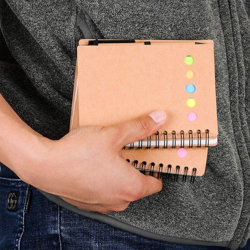 Libreta De Notas Ecológica Con Marcador Nota Adhesiva 15 Pzs