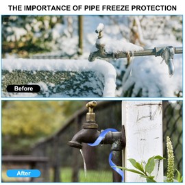 Self-Regulating Pipe Heating Cable for Pipe Frost Protection, Ci-Fotto 30FT Snow Deicing Heat Tape with Built-in Thermostat to Protect Water Pipes, Metal/Plastic House Pipes, Gutters, Troughs (7 W/ft)