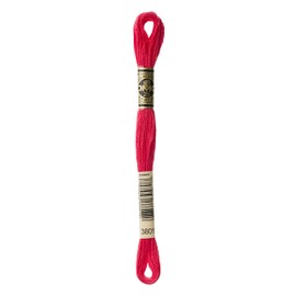 DMC Embroidery Floss, Cotton, 3801 Red, 8 m
