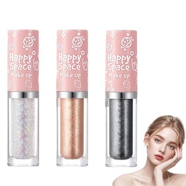 3PCS Liquid Glitter Eyeshadow Sticks,Shimmery Eye Makeup,Highly Pigmented Sparkly Eye Shadow,Sparkly Eyeshadow,Eye Shadow Stick,High Gloss and Sparkle,Quick-Drying and Long-Lasting Makeup