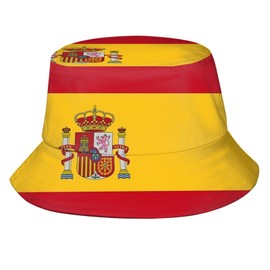 Cute Spain Flag Bucket Hats Fashion Sun Cap Packable Outdoor Spanish Boonie Cap for Unisex Women Men