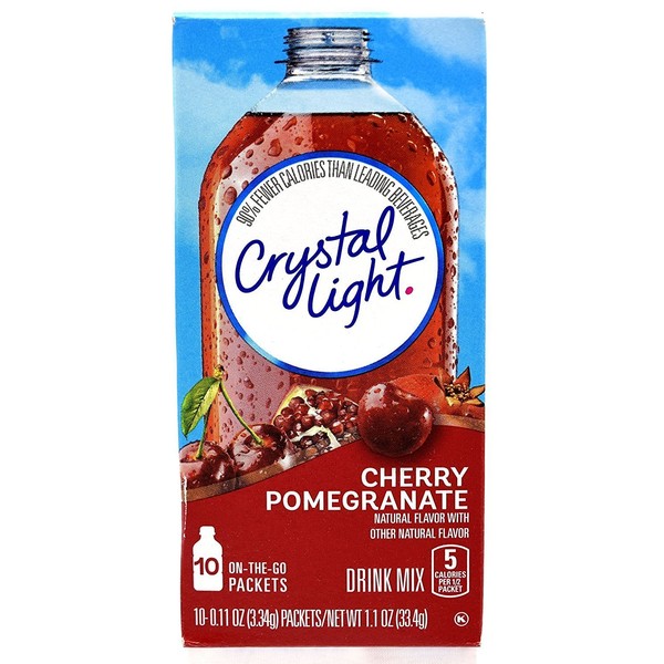Crystal Light Antioxidant, Natural Pomegranate Cherry Drink Mix, 10 ct
