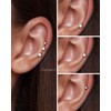 COCHARM 4pcs G23 Titanium 20g Flat Back Cartilage Earring Stud