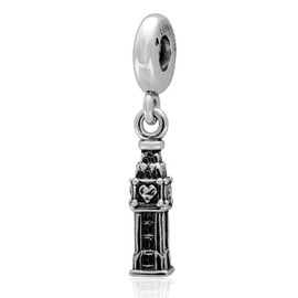Travel Landmark Series Charms Fit European Bracelet, 925 Sterling Silver Las Vegas White House Temple Castle Italy Horn Statue of Liberty Big Ben Pyramid Beads Gifts for Friend/Family, Sterling