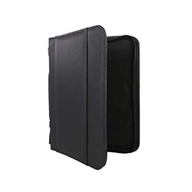 MIGUEL PETACAS | Carpeta Carta Valenciana | Marca Miguel Petacas | Polivinilo Negro | Compartimentos para Tarjetas y Plumas, Asa Superior y Cierre Seguro | Organización Profesional Compacta