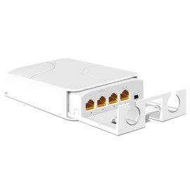 Ztyuav 4 Port Outdoor Gigabit PoE Extender 1 in 3 Out-IEEE 802.3af/at, 30W in 24W Out Waterproof PoE Repeater with 10/100/1000Mbps, Vlan, PD Auto-Detection, Extend to 100m, Wall Mount Plug & Play