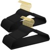 UNEED Black Velvet Hangers with Golden Hooks, 36 Pack -