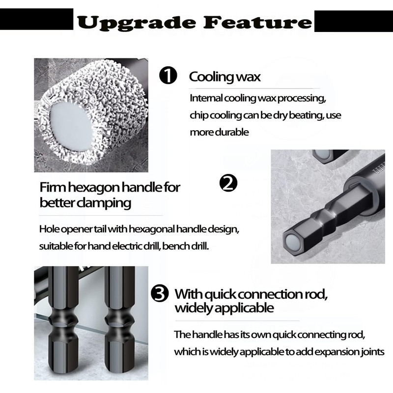 NACX 10mm Dry Diamond Drill Bits, 1/4 Hex Shank Brazed