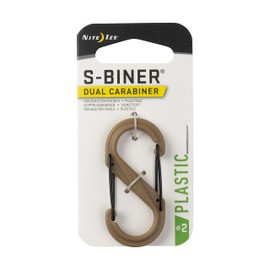 Nite Ize SBP2-03-28BG S-Biner Plastic Size-2 Double Gated Carabiner, Coyote