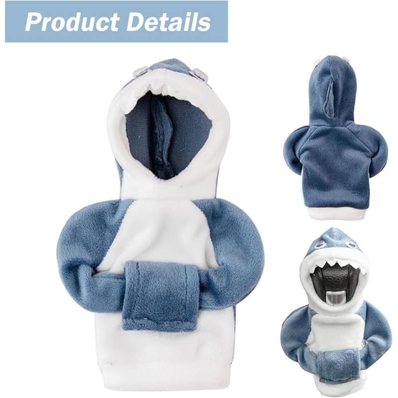 QIOON Mini Gear Shift Hoodie Shark Shift Knob Cover, Universal