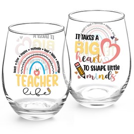 Futtumy Teacher Gifts, 17OZ Teacher Wine Glass, Teacher Christmas Gifts for Women Teacher, Daycare Teacher Gifts, Teacher Appreciation Gifts, Teacher Gifts for Christmas Birthday Teacher Day (1 PCS)