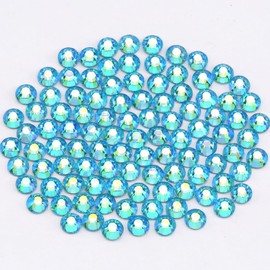 Novani Rhinestones for Crafts, Glass Crystals - Flatback Nail Gems and Rhinestones for Nails Art, Makeup, Face, Clothes, Shoes Decoration - DIY (SS6, 1440pcs, Aquamarine AB)