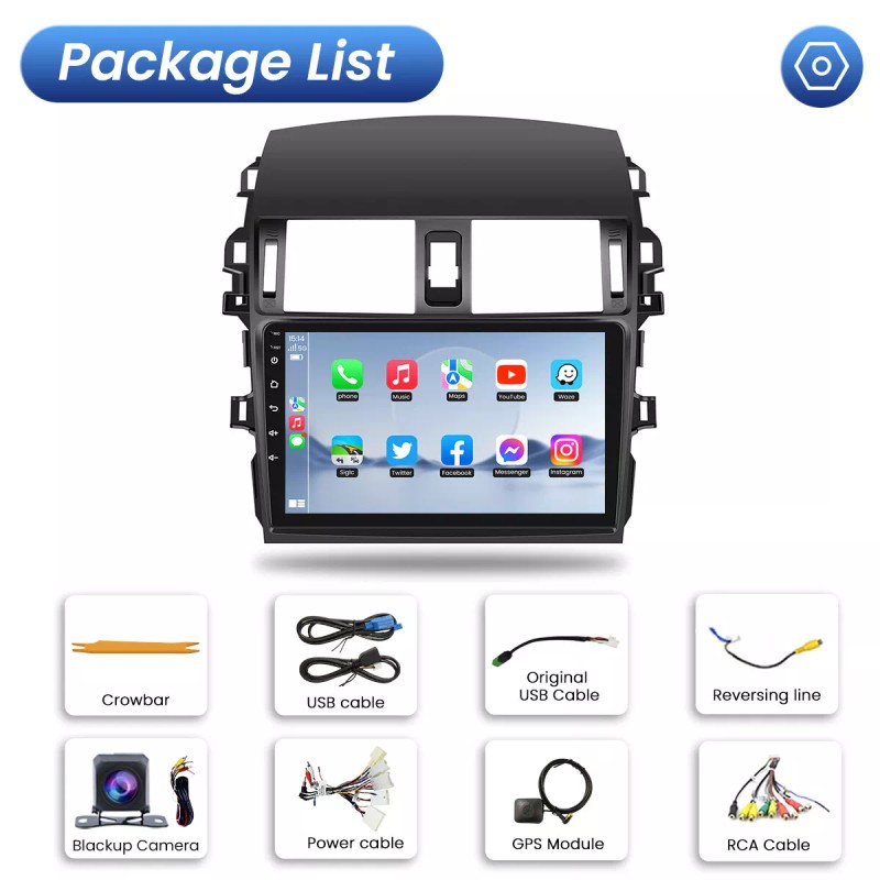 A-Carplay Carplay For Toyota Corolla 2009-2013 Radio Stereo Android 12