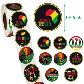 500PCS Juneteenth Party Stickers - Black Freendom Day Gifts - African Afro American Festival Party Favors and Supplies Independence Day June 19th 1865 Paper Stickers