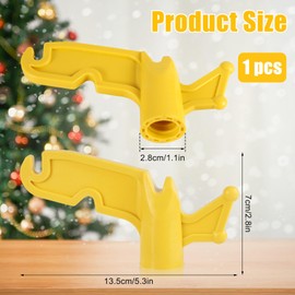 SAVITA Plastic Utility Hook, 3/4 Inch Extension Pole Hook Multi-Purpose Screw on Pole Hook Pole Hook Attachment for Hanging Christmas Light Strings Rope (Yellow)