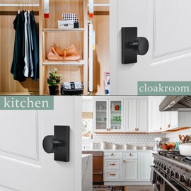 ToPToToo Dummy Door Knobs Interior,Matte Black Door Knobs 2 Pack