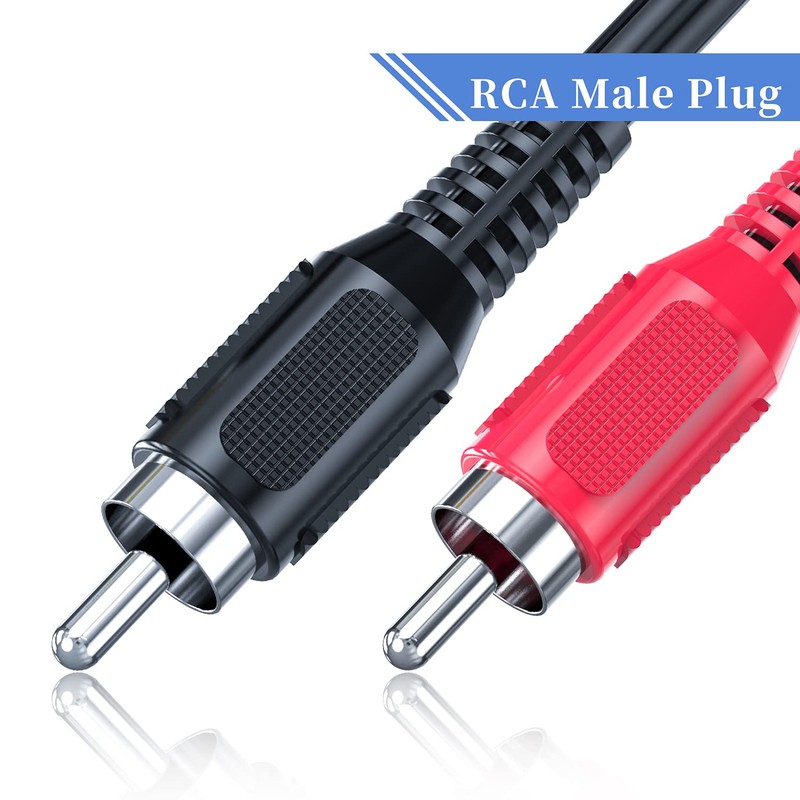 RCA to Speaker Wire, 18AWG 2 Pack RCA Male Plug