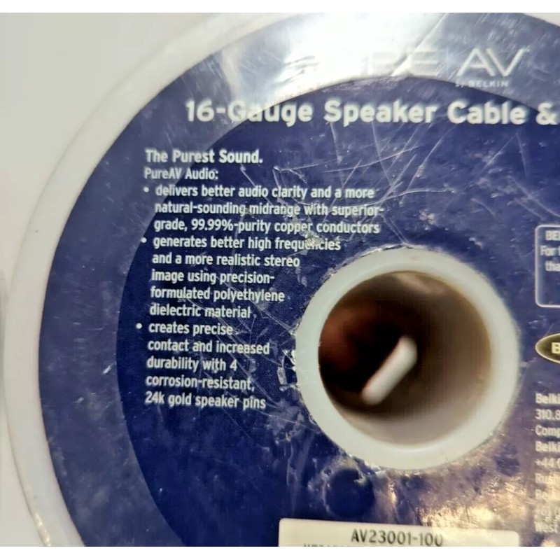 Belkin Audiophile Speaker Cable 16 Gauge BELKIN PURE AV 100ft