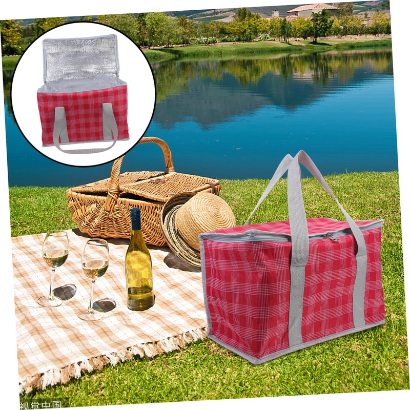 BUGUUYO Large Capacity Insulated Cooler Bag for Groceries Reusable Zippered