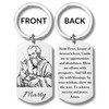 Saint Peter, Abundance Prayer, Stainless Steel Rectangular Engraved Keychain