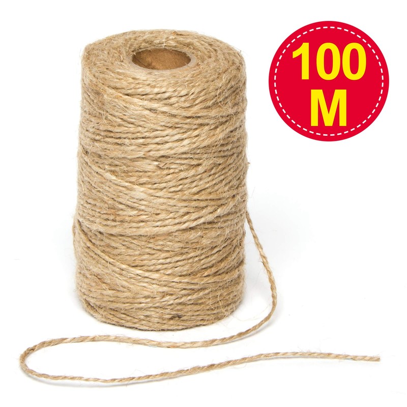 Baker Ross AG222 Natural Textured Hessian Jute Twine for Crafting