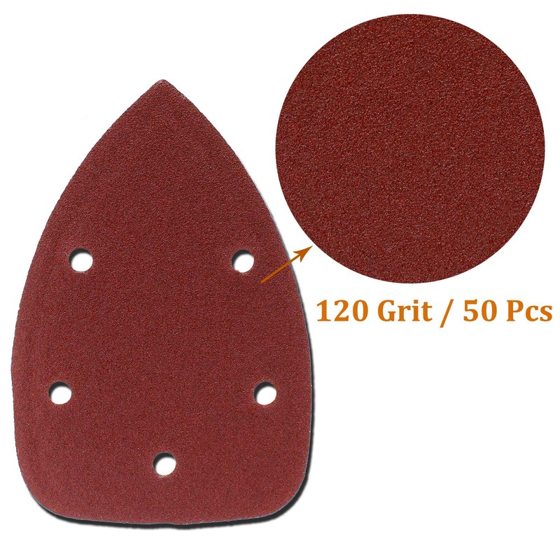 Cionyce 50 Pcs 120 Grit Mouse Detail Sander Sandpaper 5