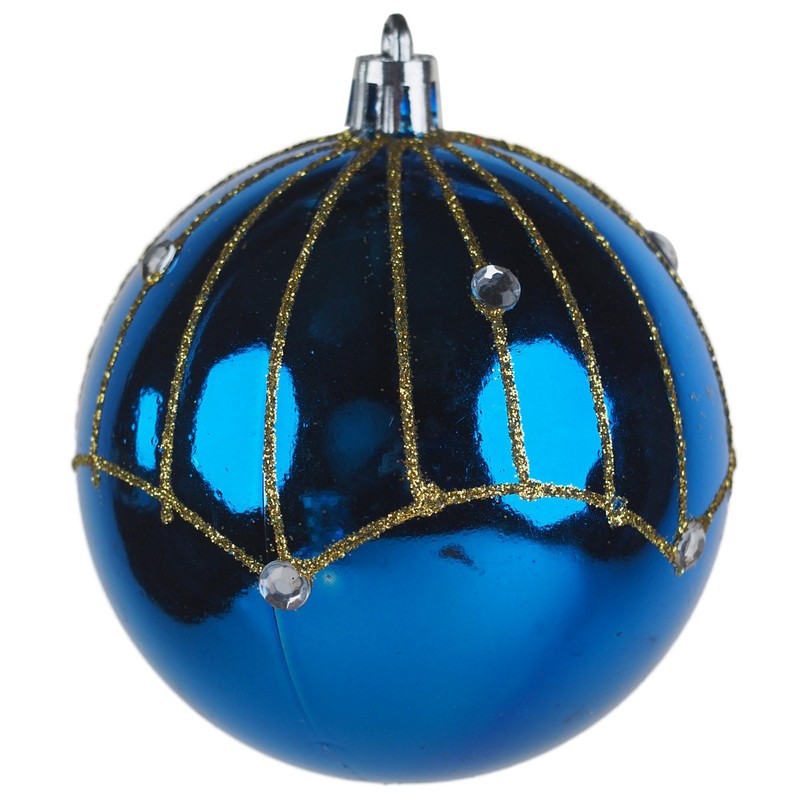 Navy Blue Christmas Baubles Tree Xmas Decorations - Large 8cm