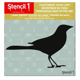 Stencil1 Bird Silhouette #2 Stencil – Reusable Winter Template for DIY Crafts, Holiday Decor, Painting on Wood, Fabric, Cards & More - 5.75" x 6"