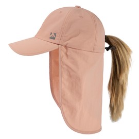 TOP-EX Women's Sun Hat Ponytail UV Protection Baseball Cap with Neck Protection Waterproof Outdoor Hat Summer Fishing Hat Safari Hiking Hat, 96550#Pink