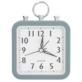 Jwthee Analog Alarm Clock, Silent Non Ticking Small Clock Simple Style Table Clock Battery Operated Alarm Clock for Bedroom, Bedside, Desk