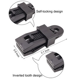 BINCKIN 30 Pcs Heavy Duty Lock Grip Tarp Clips - Black