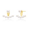 Picuzzy Gold Pearl Earrings for Women Trendy, 14K Gold Plated