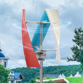 Wind Turbine Generator, 400W DC 12V Wind Generator Kit with 3 Blade Windmill Generator Suit Charge Controller Spiral Vertical Wind Turbine for Marine, RV, Home, Hybrid Solar Wind System