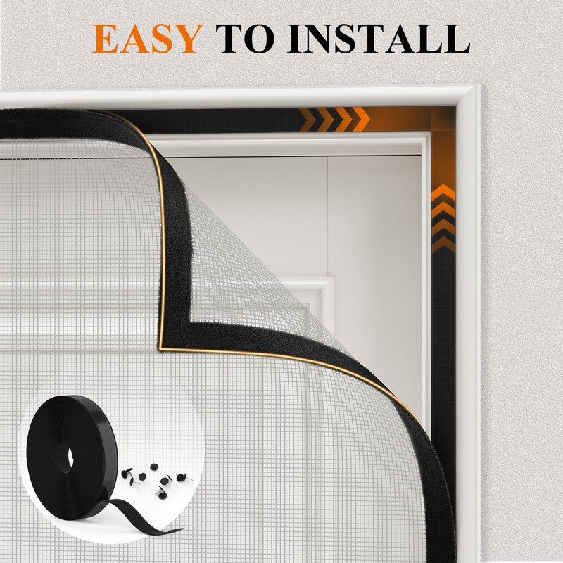 MAGZO Magnetic Screen Door, Fits 48'' x 80'' Door(Mesh Size