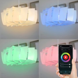 XTREME DIGITAL LIFESTYLE ACCESSORIES Monster Plug-in Hanging Pendant Lamp with Smart RGBW Multicolor LED Light Bulb, Indoor/Outdoor Lighting, Fold