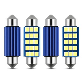 Middrivr 4PCS Interior Car LED Dome Light, Car Reading Light, High-brightness Double-pointed Roof Light, 42mm 2835 LED Bulb Replacement for Cars Map Door Dome Light License Plate Lights (White, 4PCS)